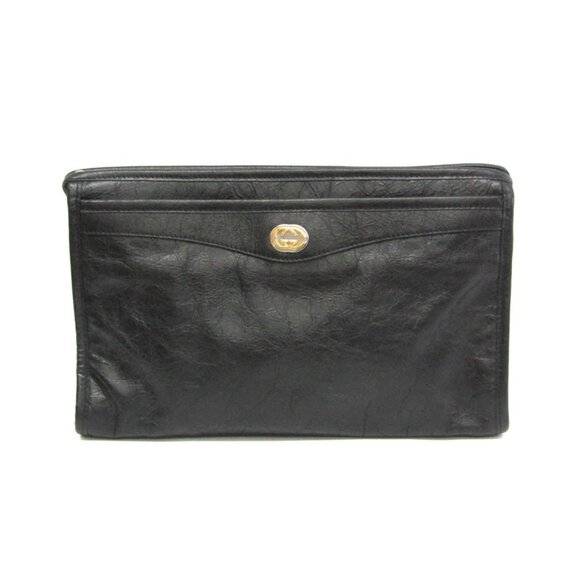 GUCCI Black Leather Clutch Bag - Picture 1 of 11